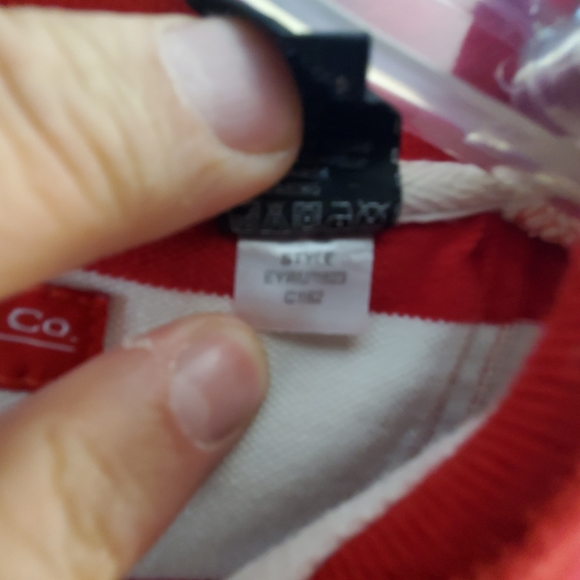 Enyce Men's pull over white with red stripes and collar - Picture 16 of 16